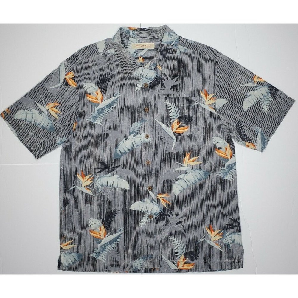 Tommy Bahama Silk Camp Shirt Mens M NMC Palms
